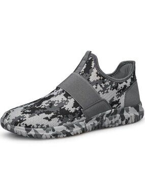 Mens Camo Grey Running Shoes Breathable Lightweight Comfortable Sneaker